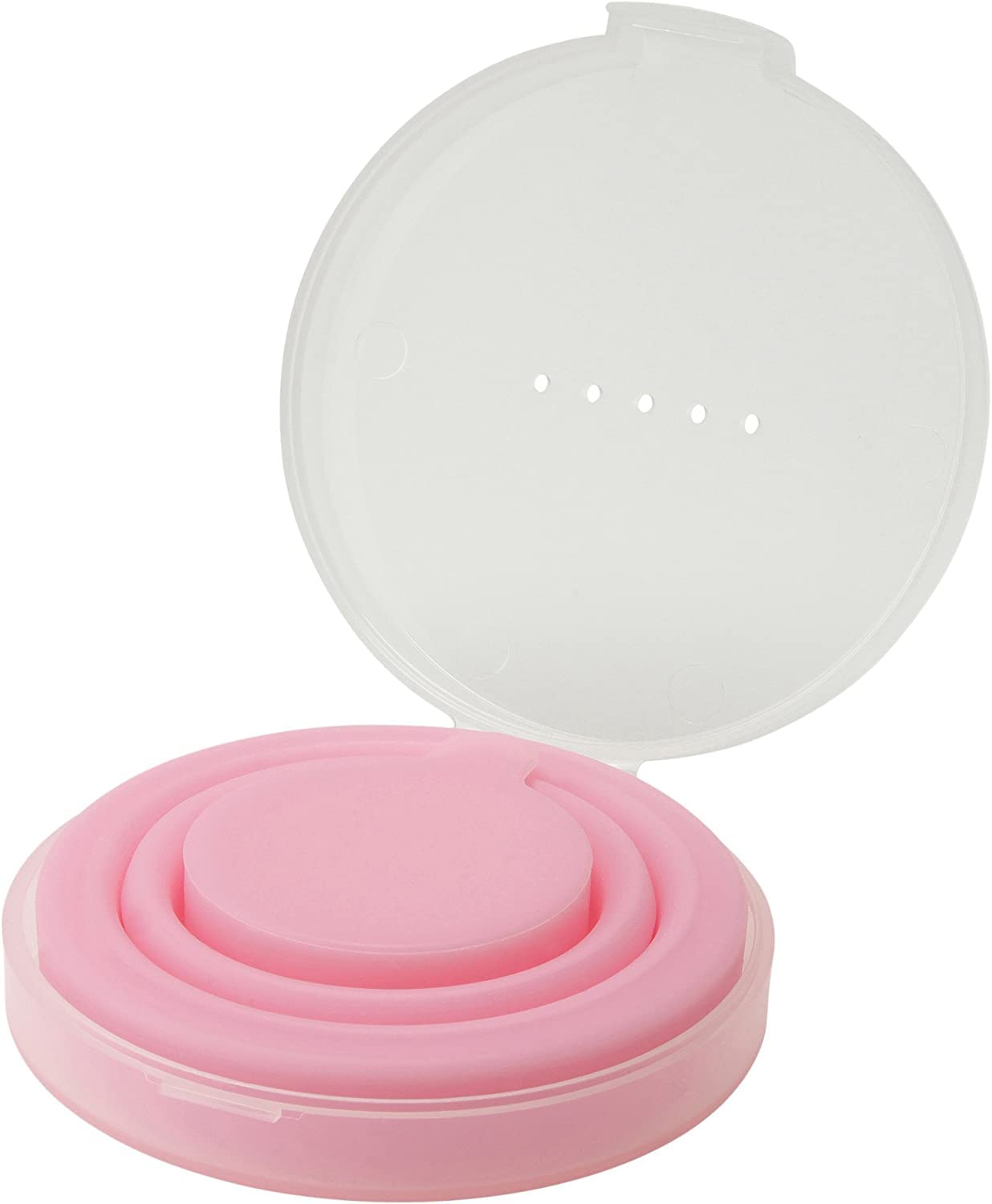 マーナ (marna) シリコーン たためる携帯うがいコップ ( ケース付 / ライトピンク ) 折り畳み 携帯 歯磨きコップ ( はみがき / アウトドア に ) W594LP商品画像