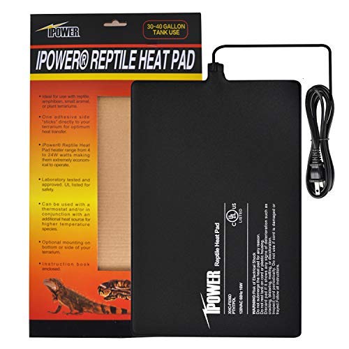 iPower 8 by 12-Inch 16 Watt Reptile Heat Pad Under Tank Terrarium Warmer Heat Mat for Small Animals