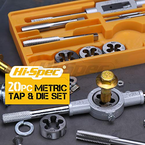 HiSpec 20 Piece Metric Tap & Die Set. Complete M3 to M12 Fine & Coarse