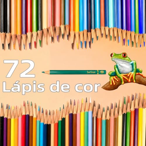 GODREAM Lapis de Cor Profissional, 72 Cores Mais Vivas, com Estojo Portátil, Lapis de Colorir Macio e Aveludado para Desenho, Pintura, Esboço e Escrita, Presente Criativo para Adultos e Iniciantes