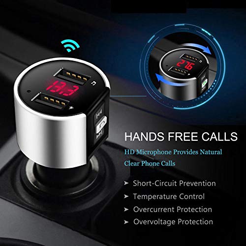 Fullfun Handsfree USB Wireless Car Mp3 Fm Transmitter Bluetooth Modulator Car Kit With Dual USB Port