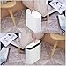 8 Liters / 2.6 Gallon Nordic Style Creative Spring Top Cover Type Pop Cover Waste Waste-Basket Plastic with lid Bathroom Kitchen Bedroom Office Oval Split Trash Can (White, 8 L/2.6 Gallon)