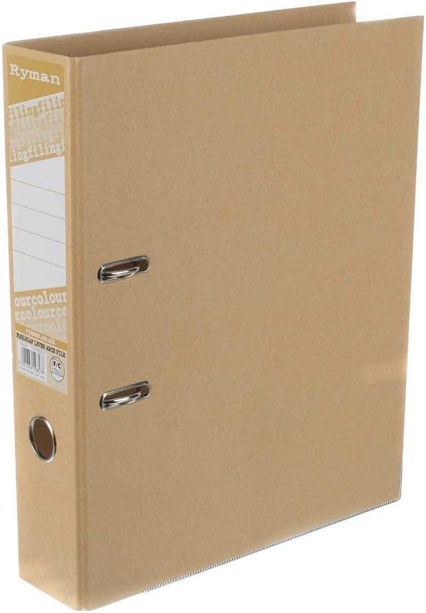Ryman Colour Lever Arch Files Foolscap Pack of 10 - Color: Natural