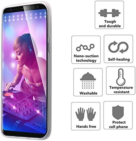 Case for Samsung Galaxy S8 Anti-Gravity Selfie Hard Cases Cover Stick to Wall, Glass, Whiteboards &amp; Smooth Surfaces, Crystal Clear (transparent)