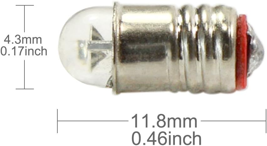 Evemodel E501WM 10PCS Warm White LED Screw Bulb E5 E5.5 12V-14V Spur H0/TT/N Scale NEW, Hot White, 10 Count (Pack of 1) - Image 5