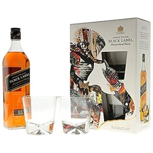 Johnnie Walker Black Label in GP mit 2 Gläser Blended Scotch Whisky (1 x 0,7l)