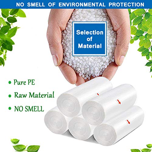 4 Gallon Clear Trash Bags 200 counts,Strong small garbage Bag Bin Liners for home office bathroom (clear) - Thumbnail 4