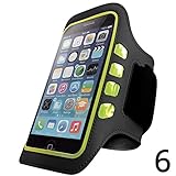 Iphone 6 and 6S Armband - Best for Running, Sports and Workout - LED Lights, Sweatproof, Touch Sensitive, Key Holder - Black