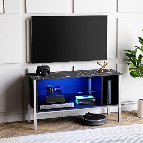 Bestier TV Stand for 50 inch TV, Small Gaming Entertainment Center with