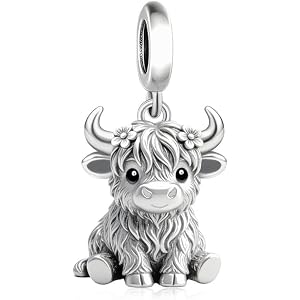 FTREJ Cute Animal Charms Fit Women Bracelets And Necklaces Highland Cow/Wolf/Lion/Bear/Sloth Bead Dangle Charm Pendant DIY So