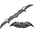 ARLEZA STORM Dark Knight Twin Blade Bat Knife - 11" Pocket Folding Spring Assisted Dual Blades Tactical Knife for Comics Superhero Fan! (Black/Black)