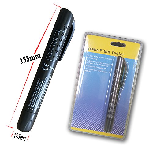 eOUTIL MT300 Brake Fluid Tester Automotive Diagnostic Testing Tool Auto Brakes Calibrated For DOT3 DOT4 with 5 LED Indicator