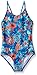 Kanu Surf Girls' Melody Beach Sport one Piece Swimsuit, Karlie Floral Blue, 7
