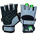 Meister Wrist Wrap Weight Lifting Gloves w/Gel Padding - Gray/Neon Green - Large