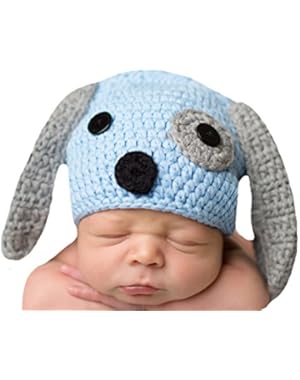 Melondipity's Baby Boy Blue and Grey Puppy Dog Hat Beanie