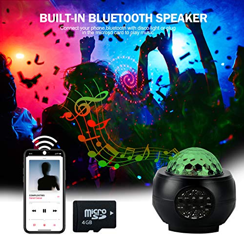 LED26 Colors Star Projector Night Light,Projector with Remote Control & Music Speaker Starry Projector for,Christmas Halloween Gifts,Baby Kids Adults Bedroom/Game Room/Home Theatre (Black)