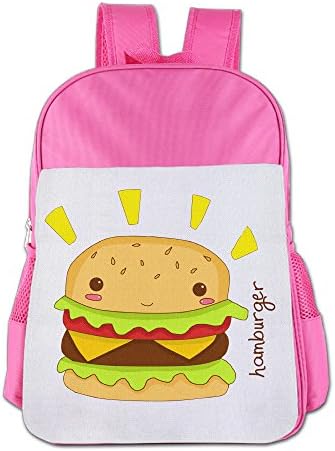 Hotgifts Render Hamburger Boys/Girls Kids School Backpack For 4-15 Years Old Pink