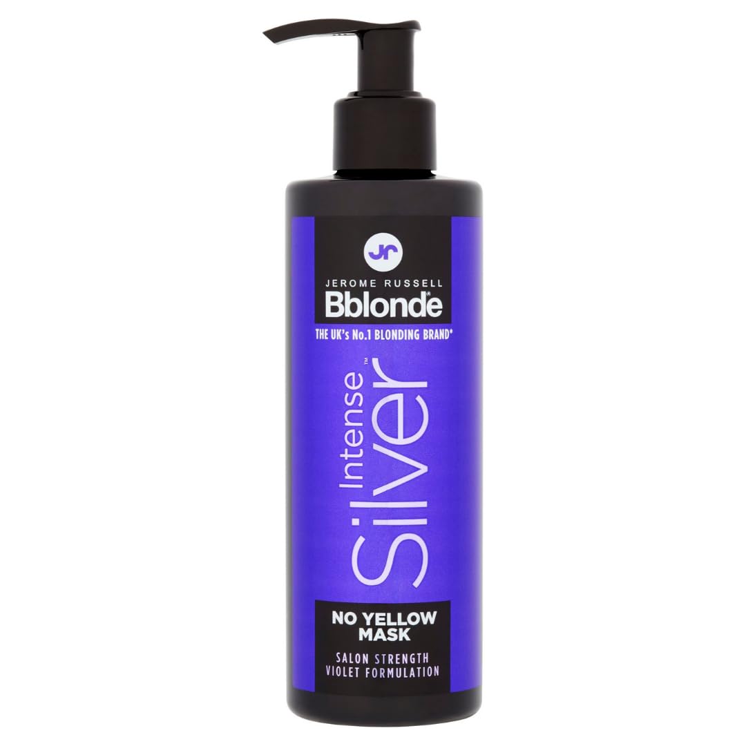 Jerome Russell Bblonde Intense Silver Purple Mask - Blonde Hair Toner for Dry & Damaged Hair, Vegan & Sulphate Free, 250ml