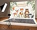 Leyiyi 7x5ft Cartoon Zoo Animals on Wooden Board Backdrop Rustic Kids Birthday Banner Baby Shower 1st B Day Background Watercolor Tree Branch Enchanted Forest Portrait Vinyl Prop Studio Wallpaper