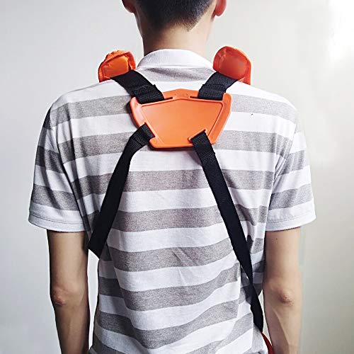 Anpatio Trimmer Shoulder Strap Hard Plastic Weed Eater Strap Double Shoulder Harness Brush Cutter Lawn Mower Nylon Belt with Easily Adjustble for Garden Lawn Yard