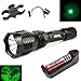 GugouÂ Waterproof 350 Lumens 18650 Battery Tactical Flashlight 250 Yard Long Range Throwing Green Hunting Light Green Cree LED Coyote Hog Hunting Light (Green)