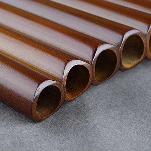 8 Pipes Natural Bamboo Mini Portable Pan Flute Chinese Traditional Musical Instrument Brown Pan Pipes Easy to Learn (Right Hand) - Thumbnail 4