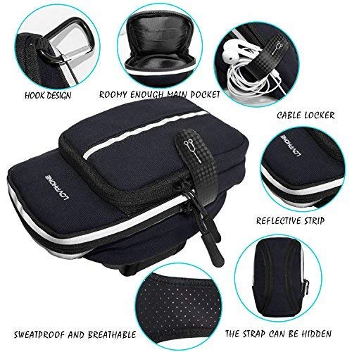 LOVPHONE Sports Armband, Double Pockets Phone Running Armband for iphone X/8/8 Plus/7/7 Plus, Samsung Galaxy Note 8/S8/S8 Plus/S7, Water Resistant (Black, 7.0-12.8inch)
