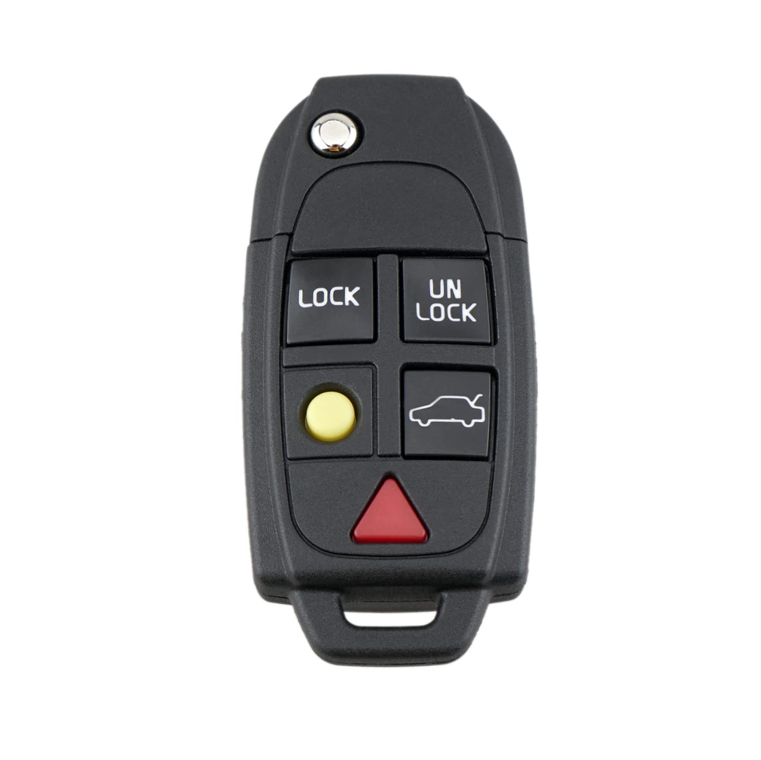 Unifizz Car Key Fob Shell Remote Control Key Case Shell Keyless Entry Housing Replacement 5 Buttons for Volvo XC90 V70 XC70 S80 S60 2004-2014 Black