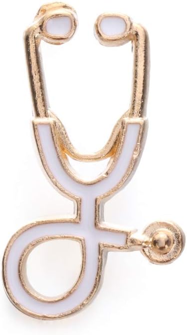 1Pc Novelty Doctor Stethoscope Brooches Enamel Pin Coat Lapel Badge for Dress, Bags, Hats, Shirts, Backpacks