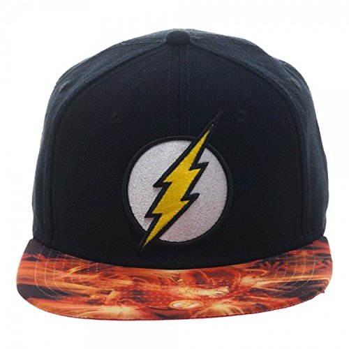 DC The Flash Embr. Patch Logo Sublimated Flat Brim Costume Baseball Cap Hat