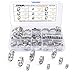 LOKMAN Stainless Steel Single Ear Hose Clamp, 80Pcs 6-23.6mm Crimp Hose Clamp Assortment Kit Ear Stepless Cinch Rings Crimp Pinch Fitting Tools (1/4 inch - 15/16 inch) primary