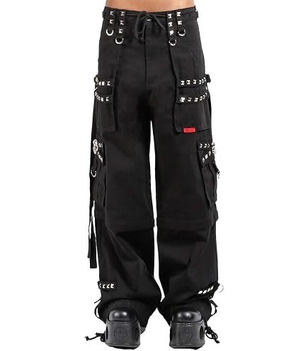 Tripp NYC X-Strap Zip Off Pants [Black/Black] XXS at Amazon Men's