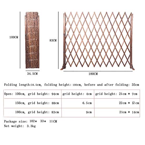 QBZS-YJ Pet Barrier Erweiterbarer freistehender Holzgarten Gitter-Zaun-Pflanzenbildschirm/Holzzaun-Dekor im Garten… – Bild 2