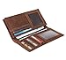 compalo RFID Blocking Vintage Full Grain Leather Long Bifold Wallet for Men ID Cash Card Wallet Checkbook Credit Cards Holder