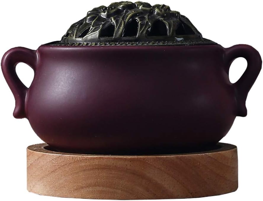 RXBFD Ceramic Electric Incense Burner,Timing Temperature Control Agarwood Aromatherapy Furnace,Essential Oil Electronic Aromatherapy Diffuser