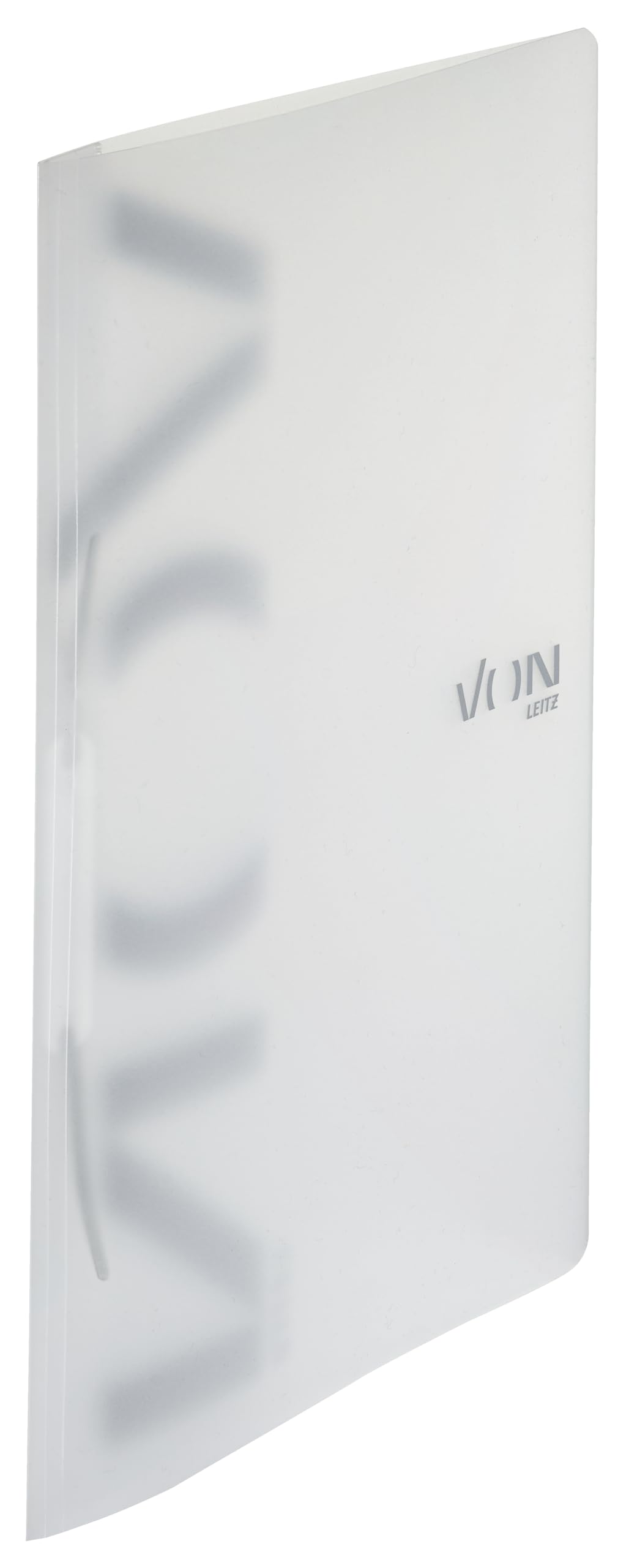 VON Leitz 46790001 Pack of 10 A4 File Folders, Polypropylene Plastic, for 100 Sheets, by Leitz Leitz, Lightweight Softcover Folder, with Modern Von Print, for School and Home, White