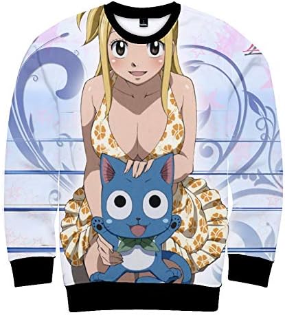 Fashco Cartoon Anime Fairy Tail Digital Print top 3D Round Neck Sweater