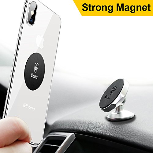 Cell Phone Holder, Baseus Universal Magnetic Car Mount Compact for iPhone X / 8 / 8 Plus 7 / 7 Plus / 6s / 6 / Galaxy S8 / S7 and more