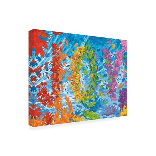 Outdoor Canvas Art - Michael David Ward 'Flying Leaves Joy 2' Wall Art for Outd…