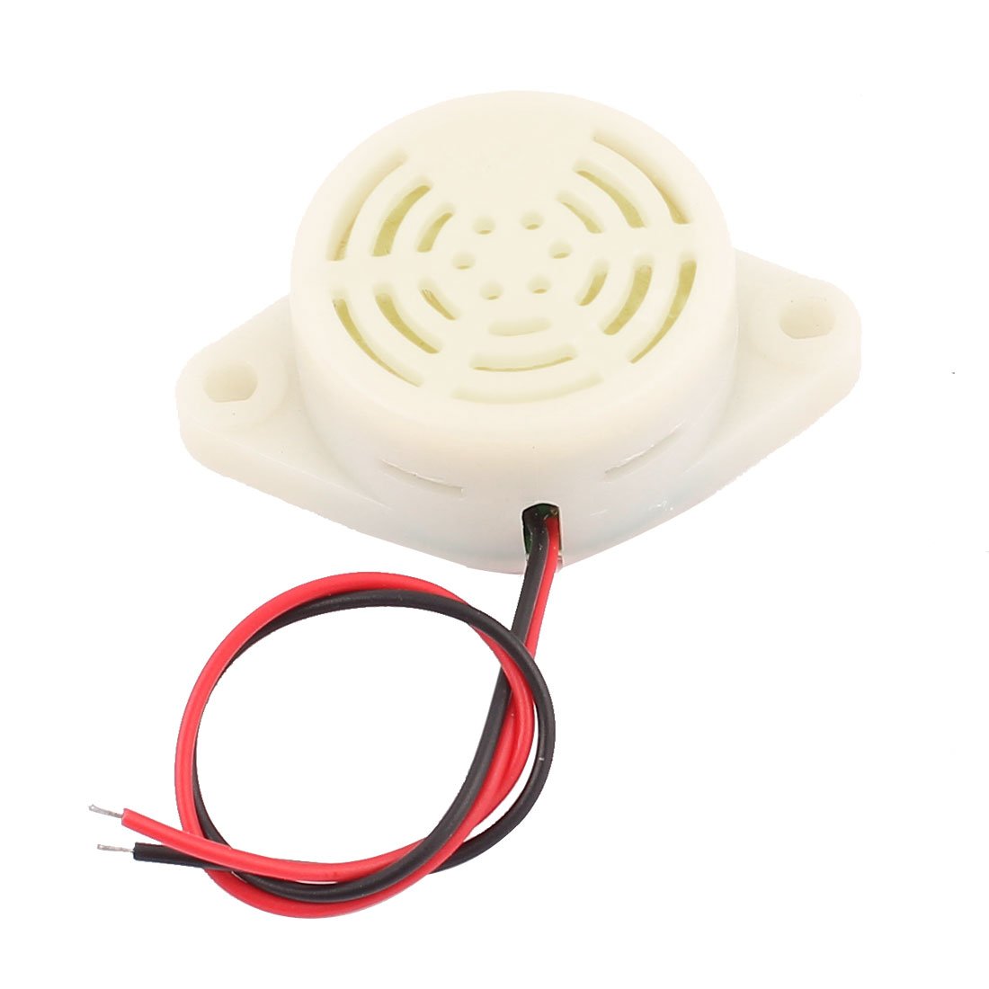 sourcing map DC 3-24V Wired Industrial Discontinuous Sound Electronic Buzzer White