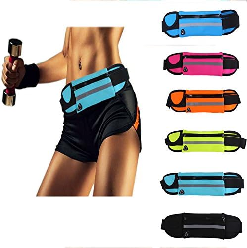 Running Belt Pack Waist Bag Travel Pocket Sling Chest Shoulder Bag Phone Holder Running Belt With Separate Pockets, Adjustable Band For Go Hiking For iPhone 6 6S Plus, Galaxy S4 S5 S6 S7 (Deep Blue)