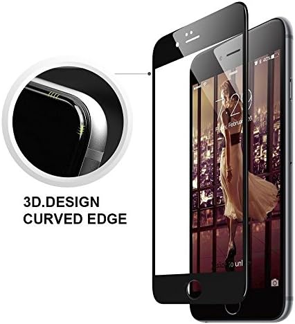 Iphone 7 Plus Tempered Glass Cover By Dyvee Iphone7 Plus 3D Edge All Cover Screen Protector (Iphone7 Plus Black)