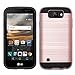 LG K3 Case (Boost Mobile, Virgin Mobile) Dual Layer Armor Defender Protective Case Brushed Metallic Hard Cover for LG K3 K121 LS450 by Zase ® Slim Fit (Hybrid Shine Rose Gold)