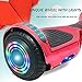 NHT Electric Hoverboard Self Balancing Scooter with Built-in Bluetooth Speaker LED Lights - Safety Certified for Adult Kids Gift (Chrome Rose)