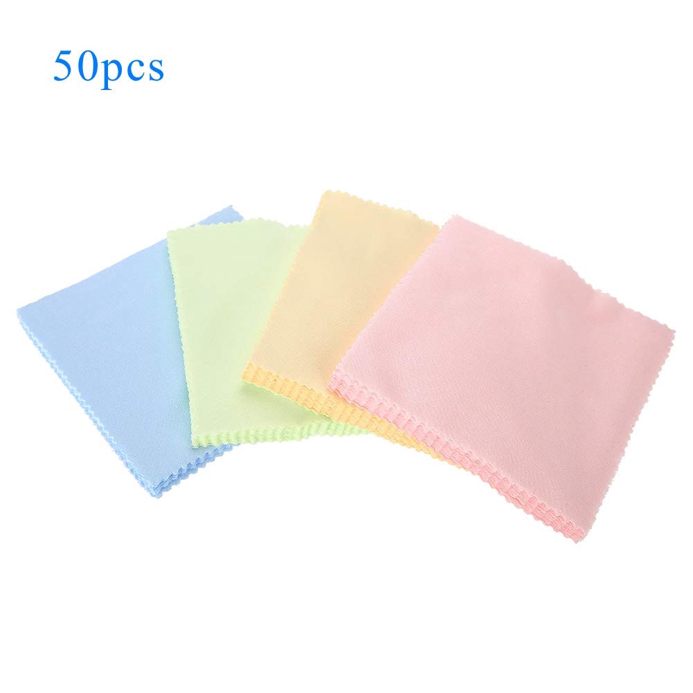50 Pieces Polishing Cloth, Jewelry Cleaning Cloth, Silver Platinum, Cleaning Cloth For Jewelry With For Absorbent And Resistant, Random Color