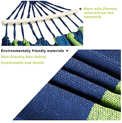 Hängematte-Outdoor Baumwolle, Stabhängematte-Doppelhängematte mit Holzstäben und Tragetasche, HOSPAOP 260x150CM… – Bild 3