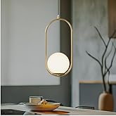 MOD LIGHTING Jewels and Pearls Globe Pendant Light (1 Pack), 16" Oval Shaped Aluminum Kitchen Island Lighting, 3000K Warm Whi