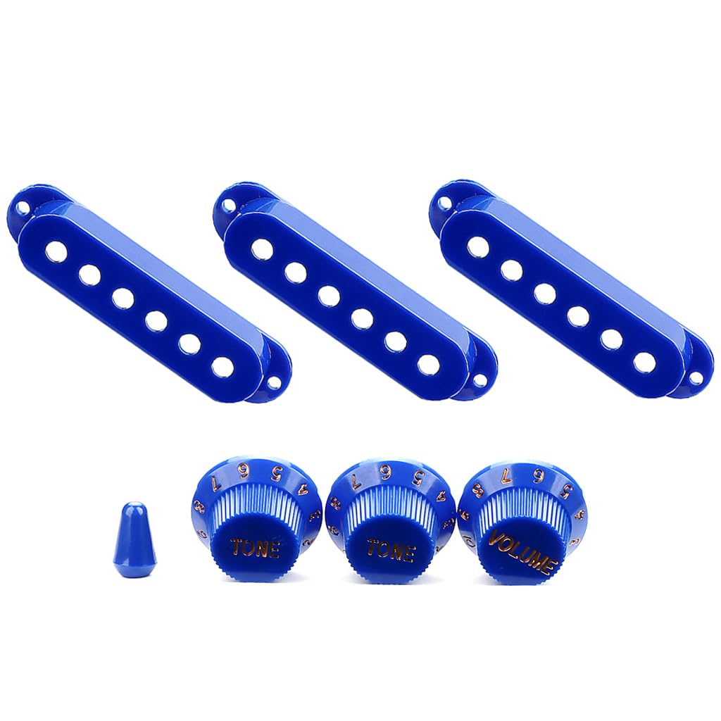 RuiJOTWAT Sss Single Coil St Electric Guitar Pickup Covers With Volume Tone Control Knob And Pickup Bobbin Guitar Parts
