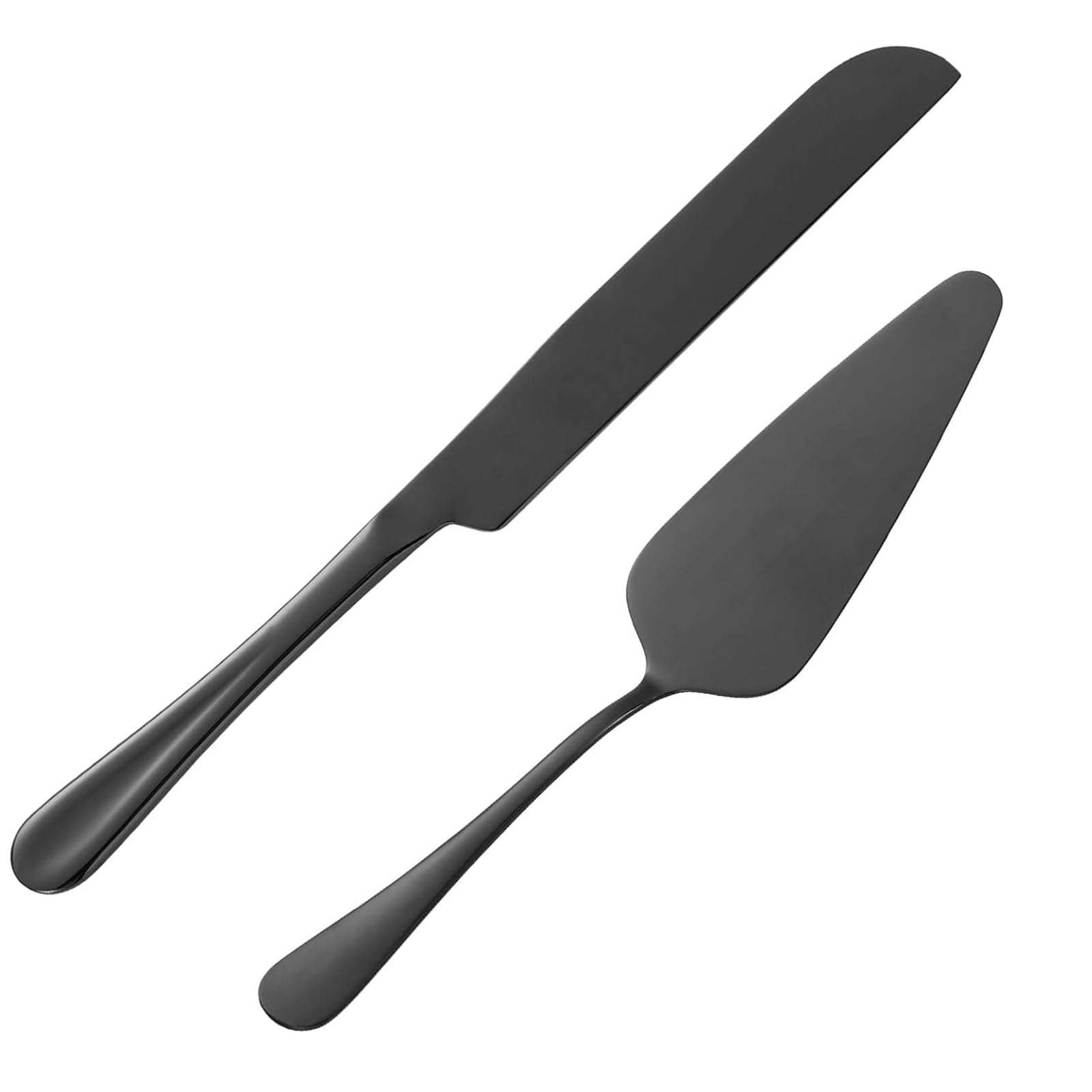Photo 1 of ERVILO Cake Serving Set, Cake Pie Pastry Servers, Stainless steel Cake Knife and Server Set Perfect For Birthday, Wedding, Parties and Events (Black Serving Set)