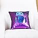 Wonder4 Sequin Pillow Case 16x16 inches Reversible Cushion Cover Change Color Cotton Linen Couch Mermaid Throw Pillow Cover with Insert for Decoration (Purple & Blue)